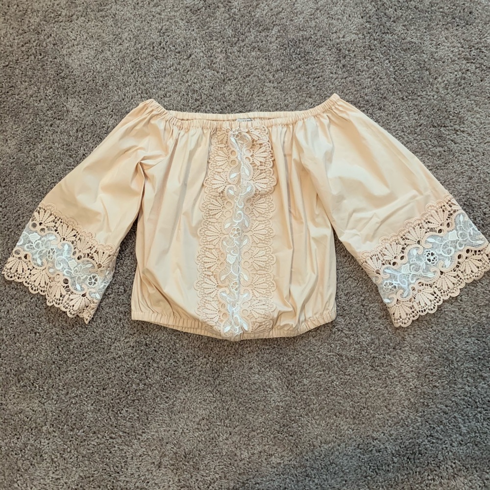 NWT Express Off The Shoulders Pink Blouse